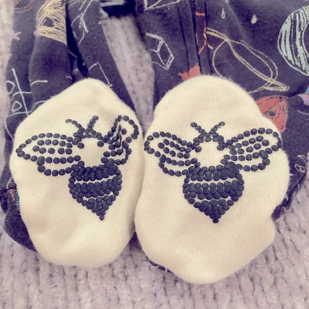 Burt’s Bees Baby School Play‎ Theme Footie Pajamas Sleeper 100% Organic Cotton